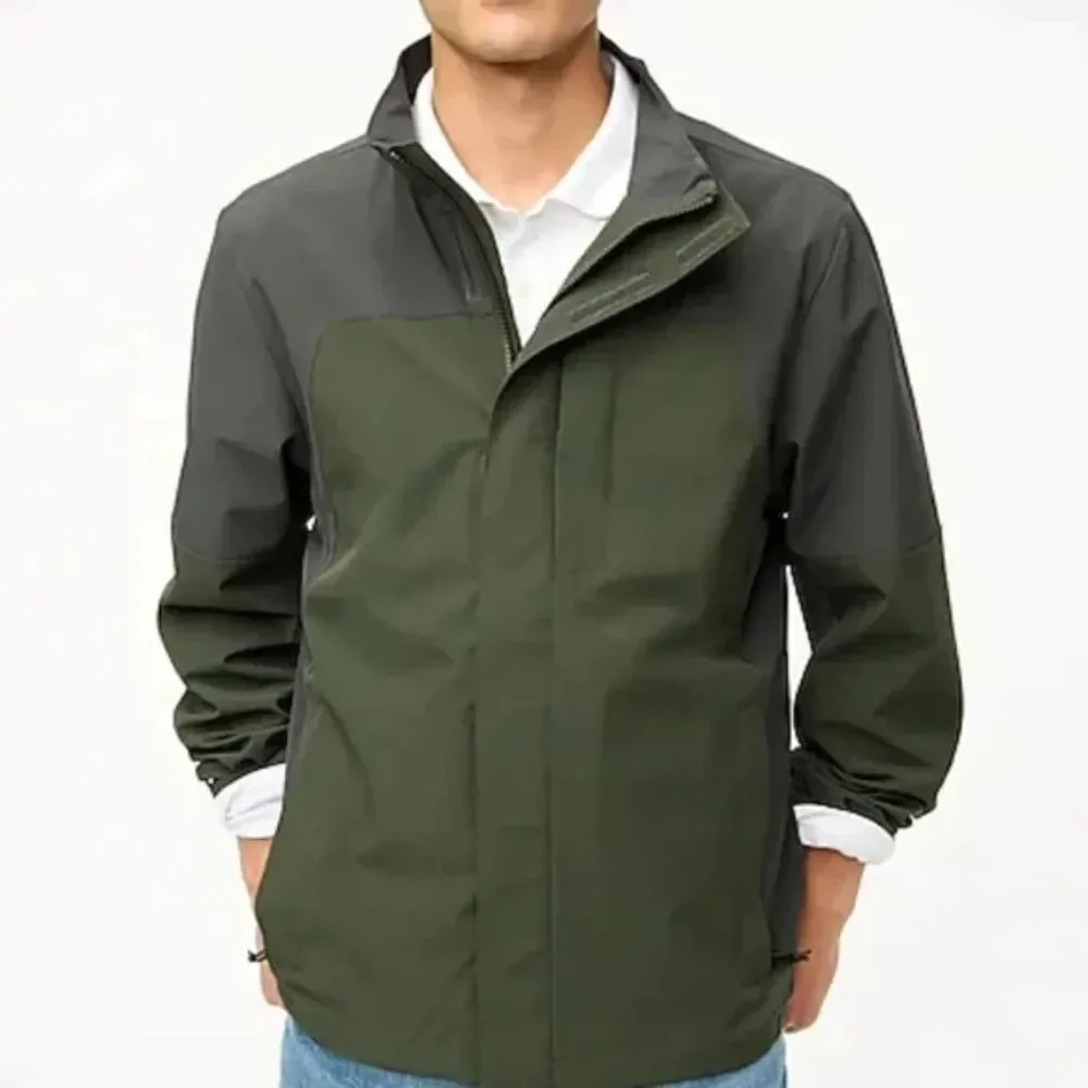 J. Crew Green Gray Colorblock Performance Jacket Men's Size Medium